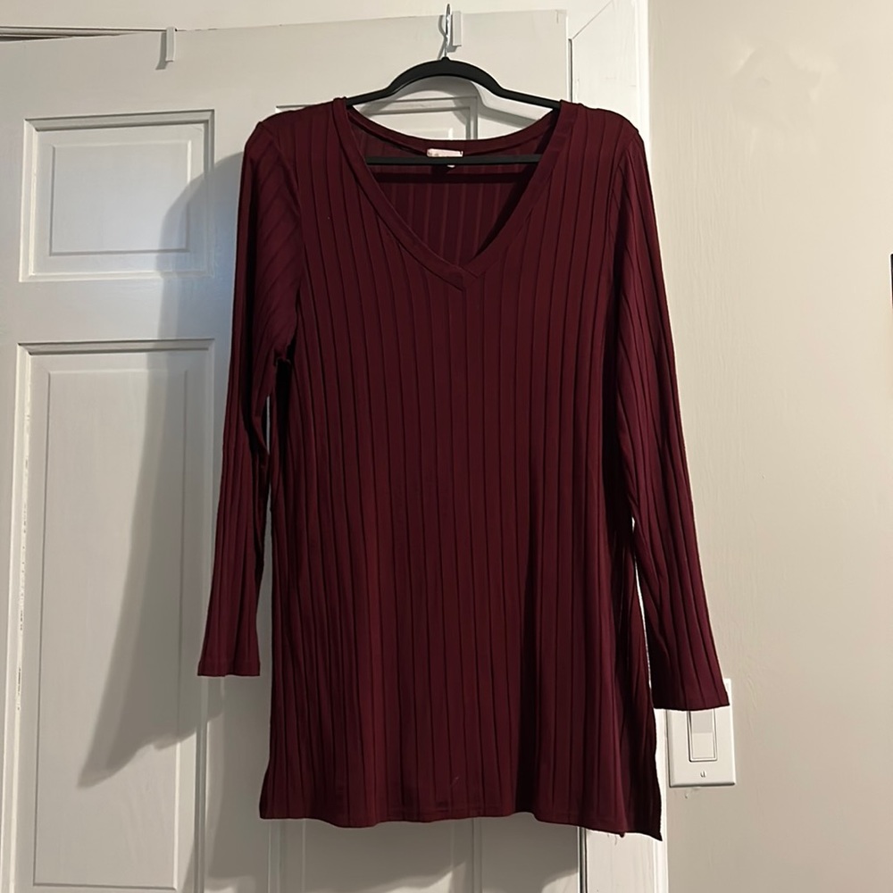 garnet line up long sleeve blouse